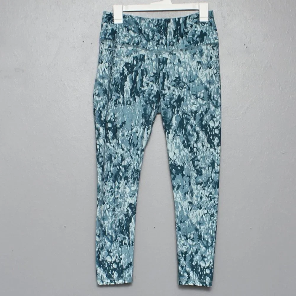 Z by Zella abstract print teal monochromatic leggings
